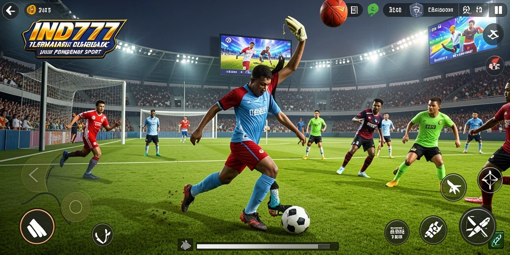 Screenshot utama IND777 menampilkan gameplay seru olahraga.