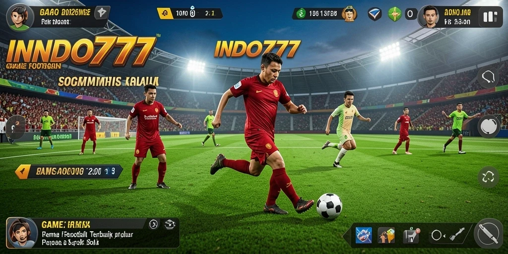 Tampilan gameplay mendebarkan di lapangan sepak bola.