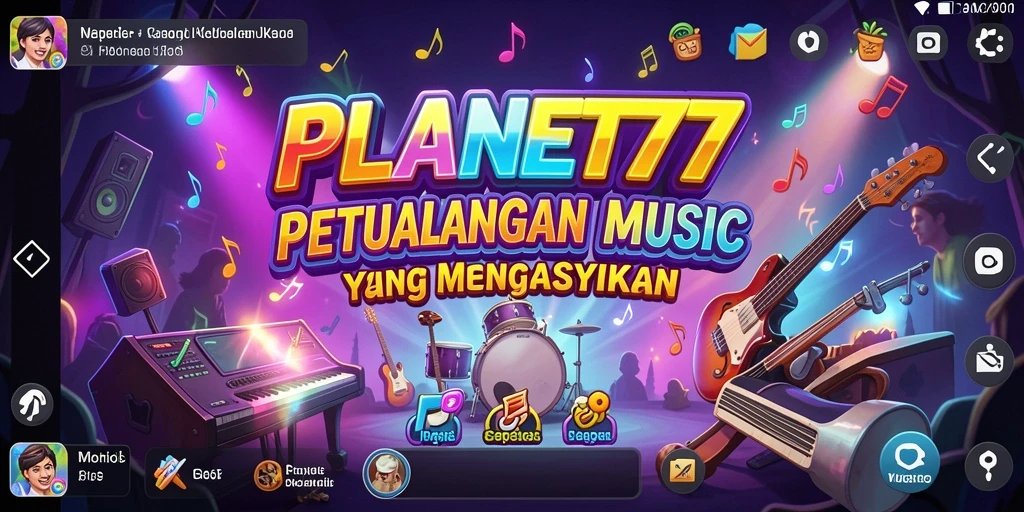 Tampilan gameplay <strong>PLANET77</strong> yang menarik dengan banyak lagu dan grafik menarik.
