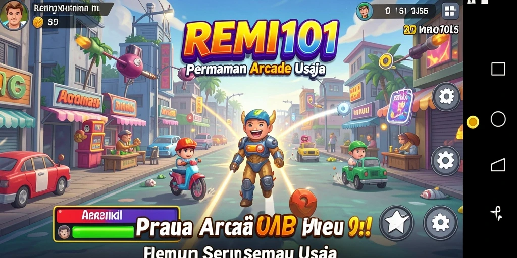 Tampilan gameplay Arcade yang seru dan menantang di REMI101.
