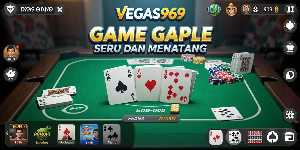 Tampilan gameplay Gaple seru di VEGAS969.